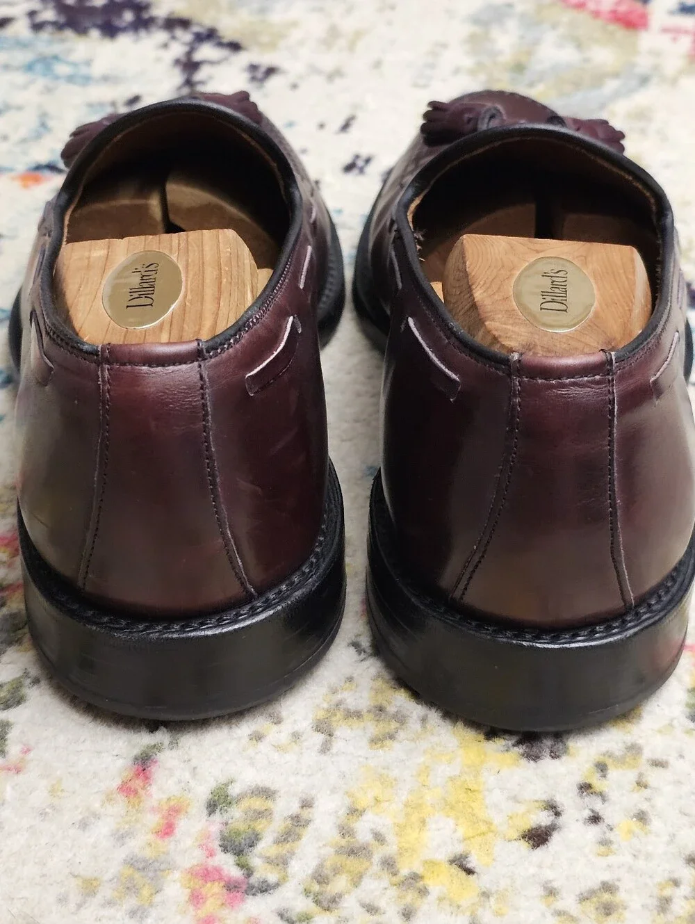 Allen Edmonds Grayson Tassel Loafers Men's Dress Shoes 8.5 D Burgundy Oxblood